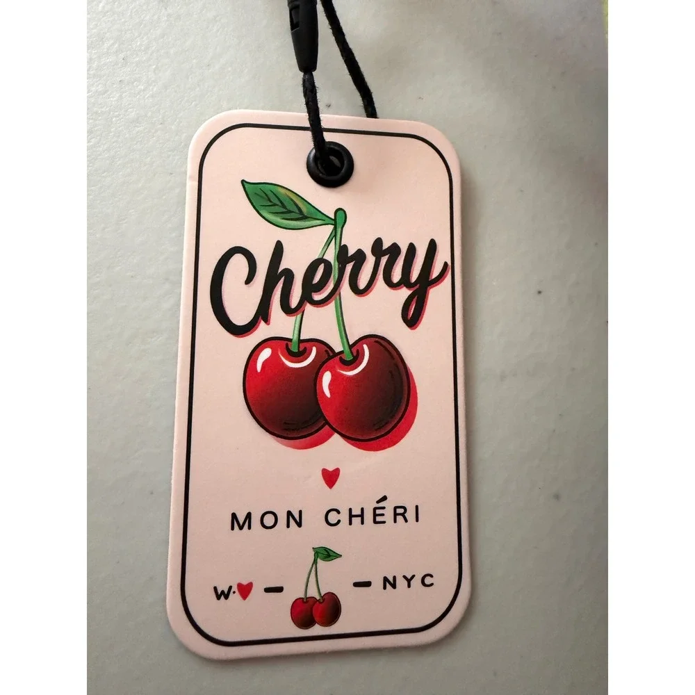 Mon Cheri NYC Cherry Bubble Tea Crossbody Bag Novelty Boba Cup Purse White Pink
